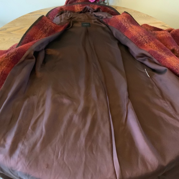 TOMBOLINI lined wool plaid coat/adjustable length sleeves/8???pit to pit=19 - Picture 6 of 11